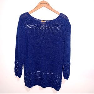 Knit Sweater Top, Royal Blue, by Ruby Rd, L 12
